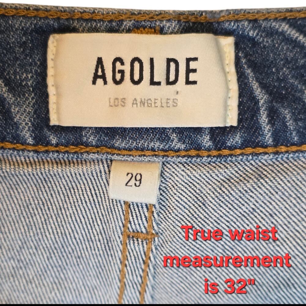 AGOLDE Riley High Rise Straight Crop Jeans Sz 29 (Fits 32" Waist) Transfer Wash - Picture 3 of 8